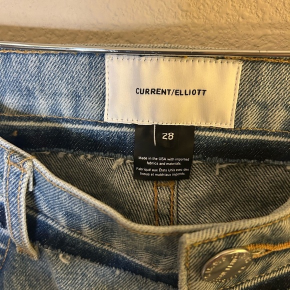 Women’s Jeans Size 28 Current/Elliott Blue High Rise Ankle Crop Two-Toned Rugged - Picture 3 of 15